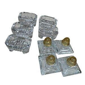 VIntage Lot of 1930's Art Deco Irice Pyramid Salt/Pepper Shaker and Salt Cellars